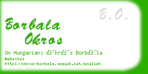 borbala okros business card